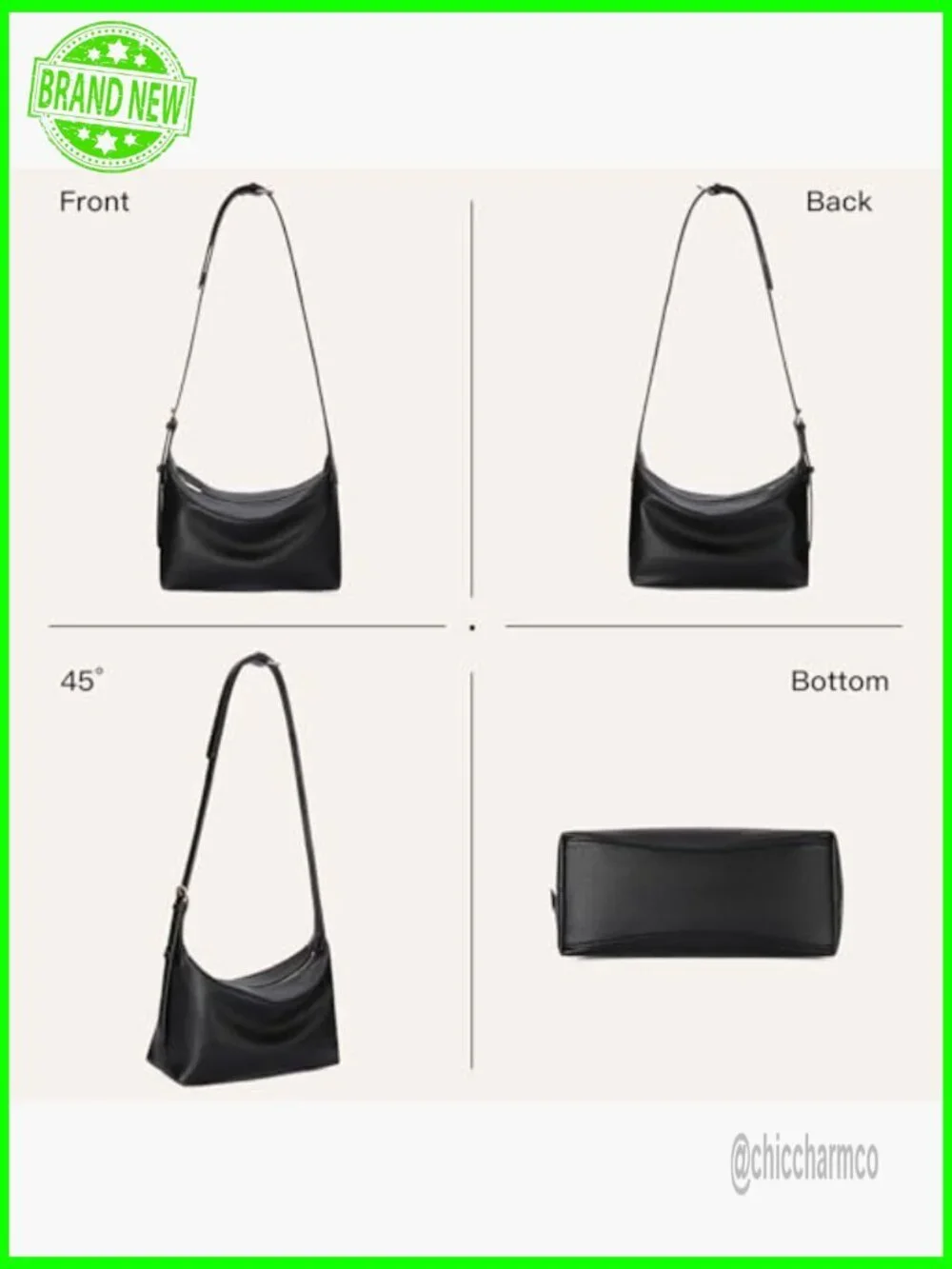 Soft Foldable PU Leather Hobo Tote Crossbody Shoulder Bag Large Capacity